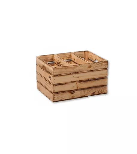 Pine Wood Storage Box - 3 Compartments - 470mm x 360mm x 280mm