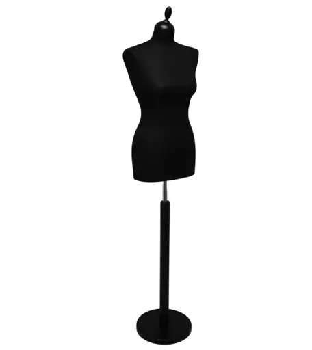 Exclusive Female Tailors Dummy with Round Base - Black
