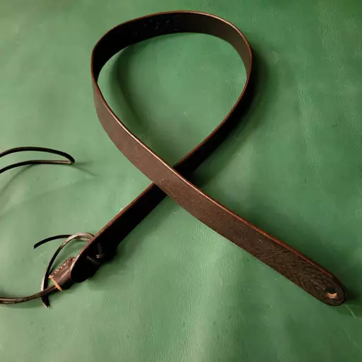 MS50 Brown Leather Mandolin Strap- second (1)