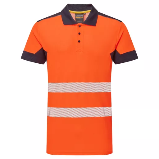 System Hi-Vis Eco Orange CottonCool Short Sleeve Polo