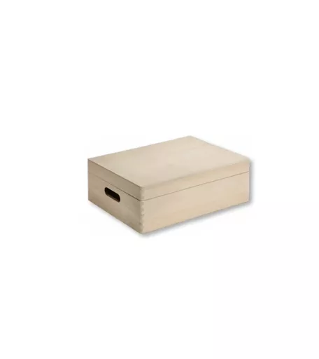 Pine Wood Storage Box With Lid - 390mm x 290mm x 135mm