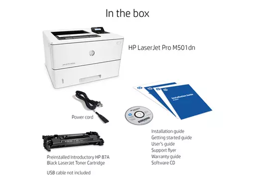 HP LaserJet Pro M501dn, Black and white, Printer for Business, Print, Two-sided printing