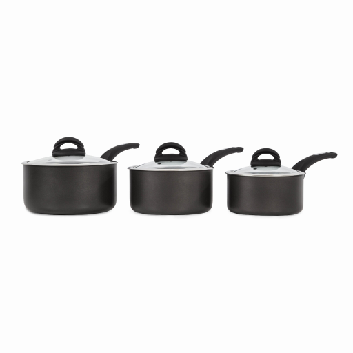 Tower Cerasure 3 Piece Saucepan Set Graphite