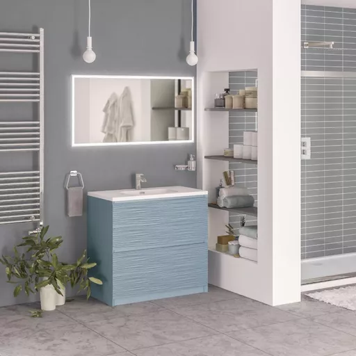 Langley 90cm Floorstanding Vanity Unit - Harbour Blue