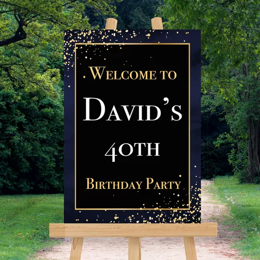 Personalised Gold Confetti Birthday Sign