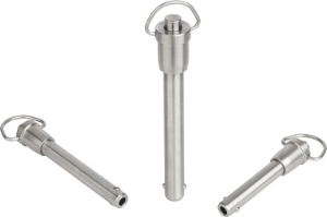 K0746 - Ball Locking Pins In Stainless Steel With Grip Ring Hole Size 5-16mm