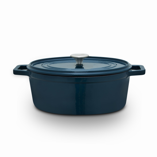 Nattura 29cm Cast Iron Oval Casserole Teal