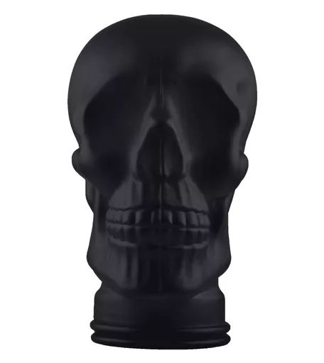 Matt Black Glass Display Skull