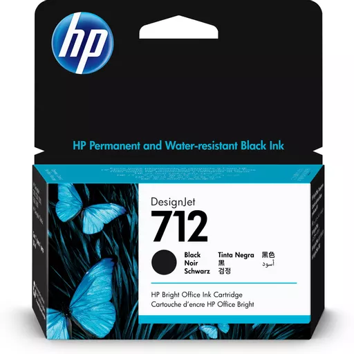 HP 3ED70A/712 Ink cartridge black 38ml for HP DesignJet T 200