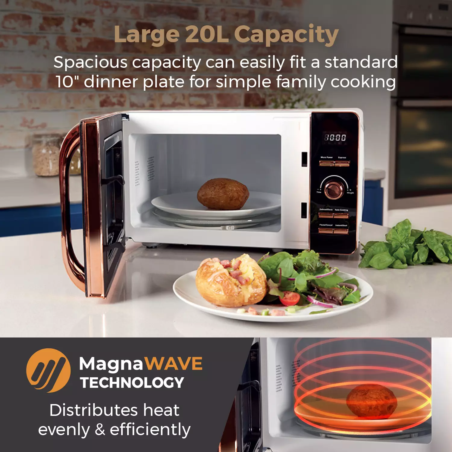 Microwave White And Rose Gold Kettle The Range Tower Cavaletto