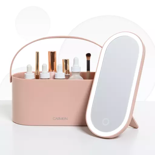 Portable LED Mirror Cosmetic Storage Case