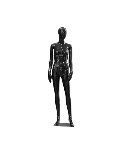 Gloss Black Female Faceless Mannequin - Hand by Side