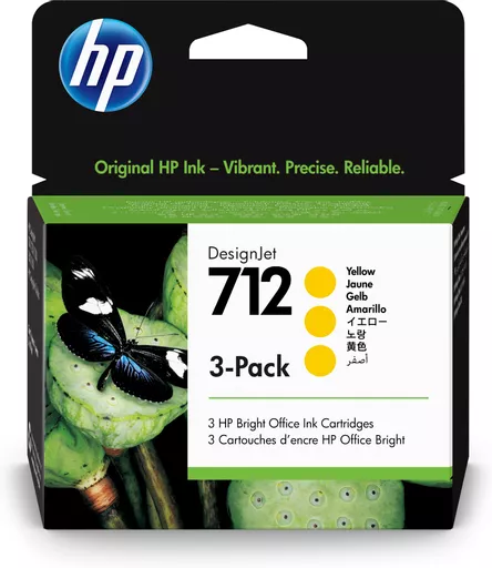 HP 3ED79A/712 Ink cartridge yellow multi pack 29ml Pack=3 for HP DesignJet T 200