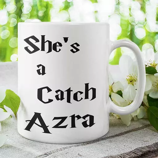 Personalised 'She's a Catch' Mug - Add Name