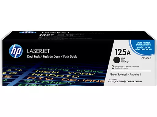 HP CB540AD/125A Toner cartridge black twin pack, 2x2.2K pages/5% Pack=2 for HP CLJ CP 1210