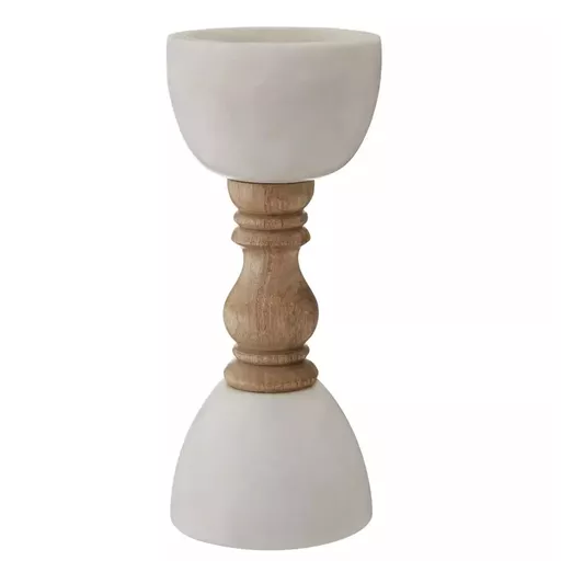 Candle Holder, Signe, Wooden Marble, Small