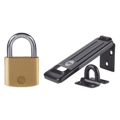YALE Steel Hasp & Brass Padlock