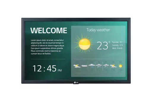 LG 22SM3G-B Digital signage display 54.6 cm (21.5') IPS Wi-Fi 250 cd/m² Full HD Black Built-in processor 16/7