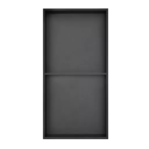 600x300mm Shower Niche with Shelf - Matt Black