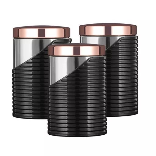 Linear Rose Gold Set Of 3 Canister