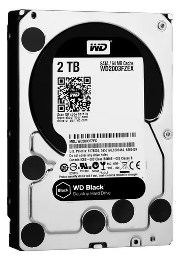 Western Digital Black internal hard drive 2 TB 7200 RPM 64 MB 3.5" Serial ATA III