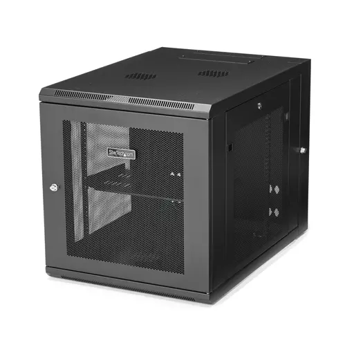 StarTech.com 12U 19" Wall Mount Network Cabinet - 4 Post 24" Deep Hinged Server Room Data Cabinet- Locking Computer Equipment Enclosure w/Shelf - Flexible Vented IT Rack - Pre-Assembled