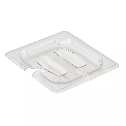 1/6 CLEAR GN NOTCHED COVER W/ HANDLE POLYCARBONATE CAMBRO