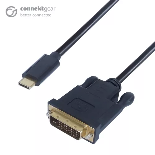 connektgear 2m USB 3.1 Connector Cable Type C male to DVI D 24+1 male