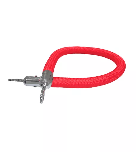 Red Rope & Chrome Ends - 1000mm