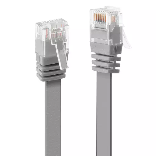 Lindy 3m Cat.6 U/UTP Flat Cable, Grey