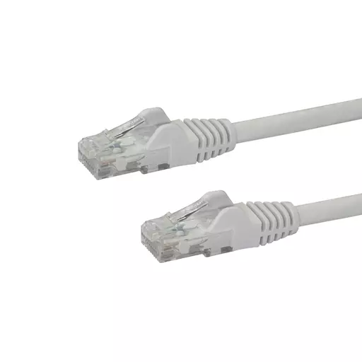 StarTech.com 75ft CAT6 Ethernet Cable - White CAT 6 Gigabit Ethernet Wire -650MHz 100W PoE RJ45 UTP Network/Patch Cord Snagless w/Strain Relief Fluke Tested/Wiring is UL Certified/TIA
