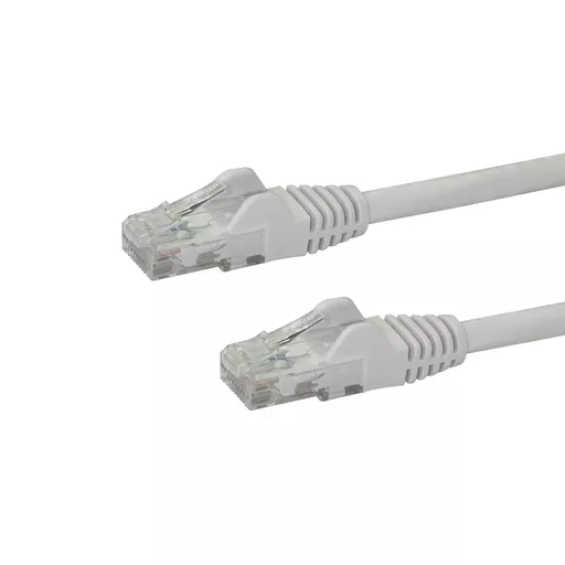 StarTech.com 75ft CAT6 Ethernet Cable - White CAT 6 Gigabit Ethernet Wire -650MHz 100W PoE RJ45 UTP Network/Patch Cord Snagless w/Strain Relief Fluke Tested/Wiring is UL Certified/TIA