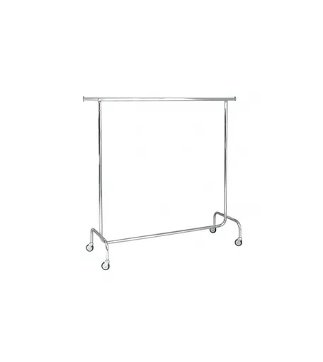 Adjustable Chrome Clothes Rail with Heavy Duty Wheels