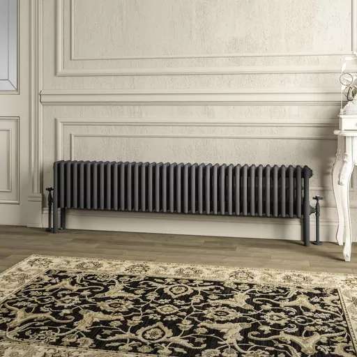 Imperia 4 Column Radiator 300 x 1640mm Matt Anthracite