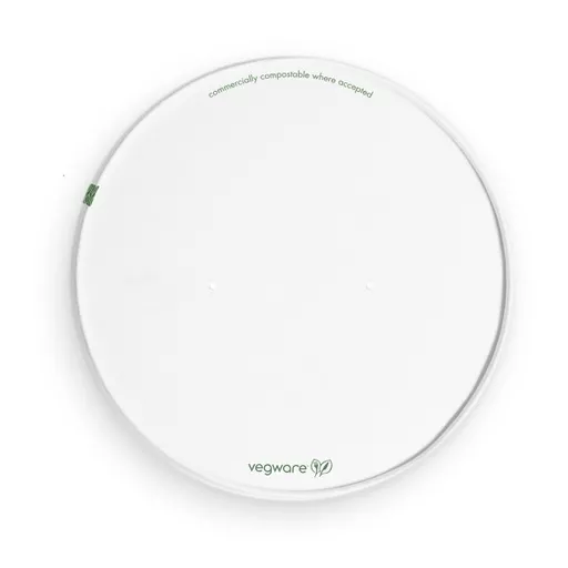 VEGWARE 185-SERIES PLA LINED PAPER LID WITH VENTS (1X300)