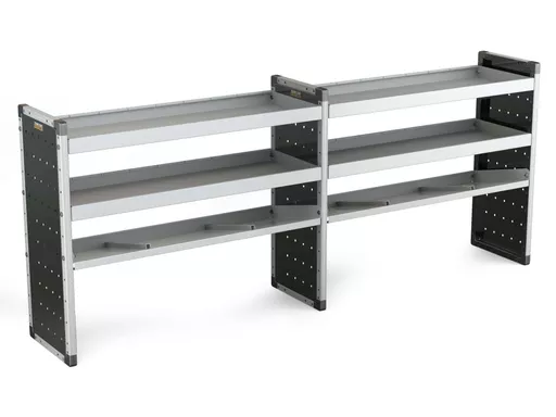 Trade Van Racking Double Unit - 2 Straight, 1 Angled Per Bay - H1009mm x W2466.5mm (1183mm & 1183mm)