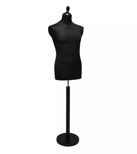 Exclusive Male Tailors Dummy with Round Base - Black