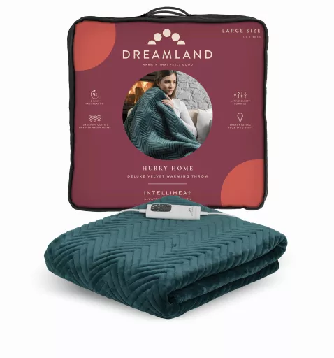 Dreamland Herringbone Emerald Green Throw 160 x 120cm