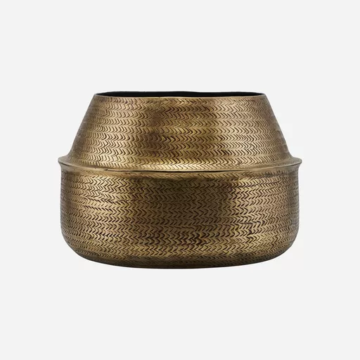 SOLD OUT - Planter, Rattan, Brass finish