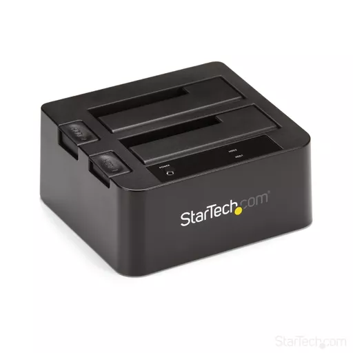 StarTech.com Dual-Bay USB 3.1 to SATA Hard Drive Docking Station, USB 3.1 (10 Gbps) Hard Drive Dock, External 2.5/3.5" SATA I/II/III SSD/HDD Docking Station, Hot-Swap Hard Drive Bay, Top-Loading