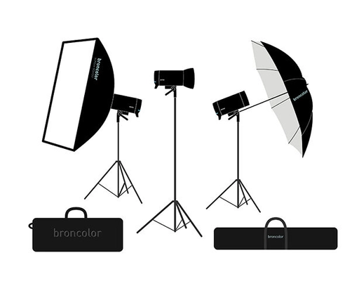 Broncolor Pro Kit with 3 Stelos 800L