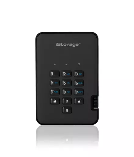iStorage diskAshur2 256-bit 500GB USB 3.1 secure encrypted hard drive - Black IS-DA2-256-500-B