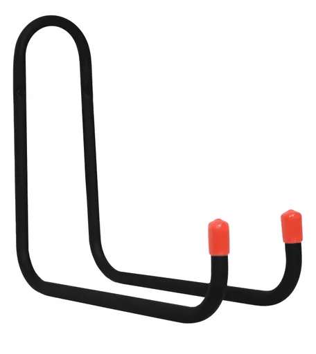 22cm Tubular Double Hook - Black With Red Vinyl Cap