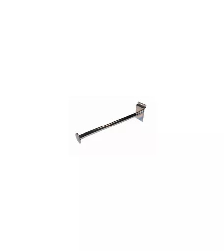 Chrome Straight Round Arm with Disc End for Slatwall 30cm