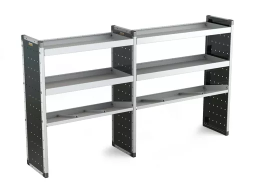 Trade Van Racking Double Unit - 2 Straight, 1 Angled Per Bay - H1279mm x W2216.5mm (933mm & 1183mm)