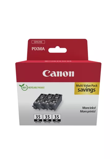 Canon 1509B028/PGI-35BK Ink cartridge black multi pack, 3x191 pages 9.3ml Pack=3 for Canon Pixma IP 100