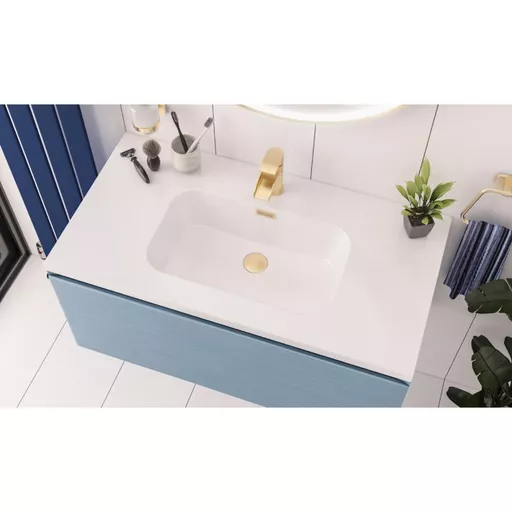 Langley 90cm Polymarble Basin White