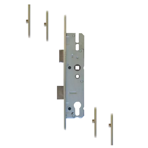 KFV Lever Operated Latch & Deadbolt `U` Rail - 4 Roller