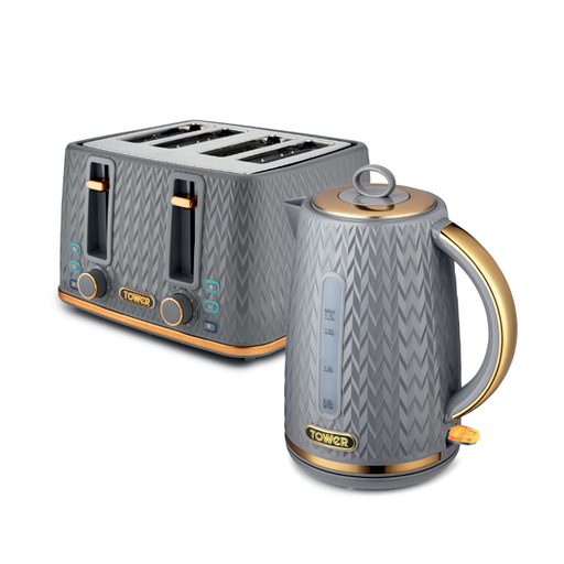 Tower Empire Eejb324 Grey 1.7L Kettle And 4 Slice Toaster Set - Image 8