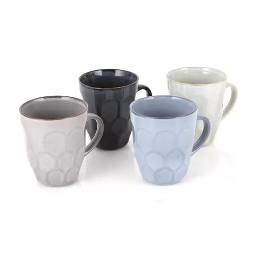 Fossil Mug Set of 4 Reactive Glaze